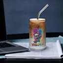 Skull Bloom 16oz Can Glass